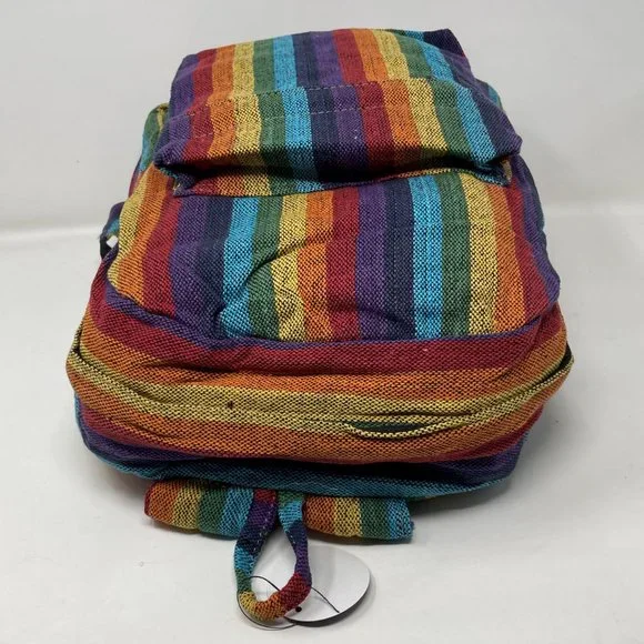 Organic Fabric Rainbow Backpack - Lightweight & Unisex - Picture 3 of 3